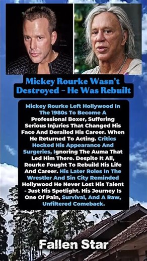 Mickey Rourke Wasn't Destroyed Was Rebuilt. boxer. #shorts #celebrity #hollywood