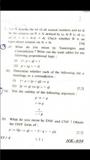 BCA question paper LU Discrete Maths 2024 previous year Question Paper #bca #exam #luexamnews