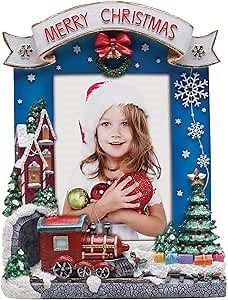 4x6 Light Up Merry Christmas Train Picture Frame