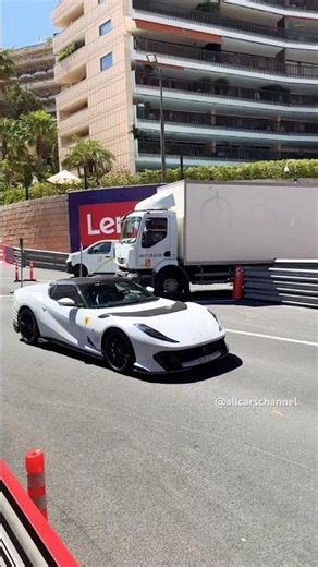 Charles Leclerc driving his Ferrari 812 Competizione A in Monaco before the F1 GP