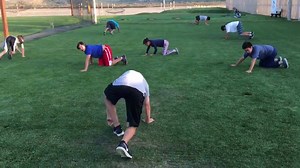 1.6K views · 18 reactions | This was the last exercise of the day for this group of young athletes 100 yards of lateral, forward and backward bear crawls. We have a lot of core work that needs to be done. But, this was at the end of a fairly tough practice. | Coach Milo | Facebook