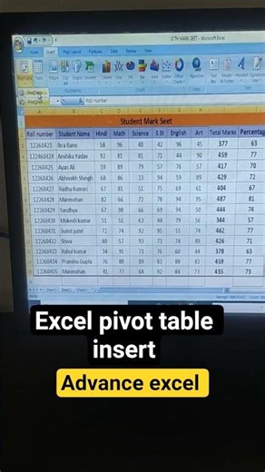 advance excel insert pivot table #shorts #excel #computer #computereducation