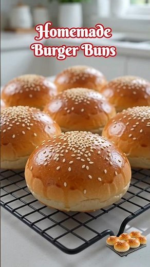 Homemade Burger Buns Recipe | Soft & Fluffy Burger Buns | Bakery Style Buns #ytshorts #burger