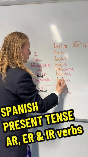 Spanish present tense - AR verbs (full 9 minute lesson with ER and IR verbs available on my TikTok) 🙂 #spanish #español #spanishvocab #speakspanish #spain #spanishlearner #spanishvocabulary #spanishgrammar #spanishlearners #spanishasasecondlanguage #spanishlife #spanishgrammar #learnspanish #spanishonline #learningspanish #bilingual #learnspanishonline #spanishlessons #spanishtutor #realspanish #polyglot #usefulspanishexpressions #spanishlanguage #spanishlessons #spanishwords #colombianspanish