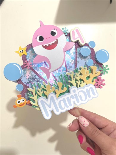 Cake Topper Baby Shark Template/ Topper Ocean/ Caketopper Shark/ SVG and Studio - Etsy