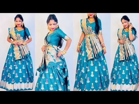 बस कुछ Steps में Lehenga Saree पहनने का तरीका | Saree to Lehenga Style