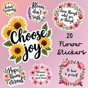 Floral Message Digital Stickers: Scrapbooking, Journaling (digital Download) - Etsy