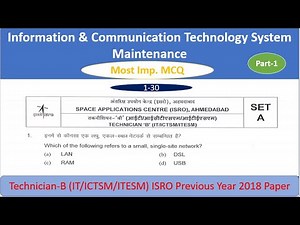 Top 30 imp ISRO Technician B ICTSM Previous Year Questions || Part 1 ||