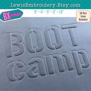 Embossed 3D Puff Embroidery Font - Puff Foam Embroidery Font - Puffy Outline Font - Stencil Embroidery Font - Army Block Font - BX Font - Etsy