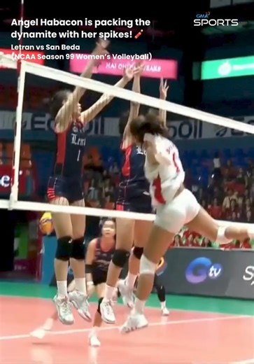 26K views · 171 reactions | Angel Habacon is packing the dynamite with her spikes! 裡 #NCAASeason99 #GMASports | NCAA Philippines | Facebook