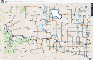 Sign up for customized notifications on https://www.sd511.org and the SDDOT 511 mobile app! Simply click on “Get Notifications” to create an account and begin our free service that allows you to receive text messages and/or email notifications about road closures and travel advisories along routes of your choice. Want more ways to stay informed about travel conditions in South Dakota? Follow @SDClearPath511 on Twitter for concise automated messages about road closures, no-travel advisories, and 