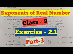 R D Sharma Ex.2.1 class 9 chapter-2 (Exponents of real numbers) Part-3
