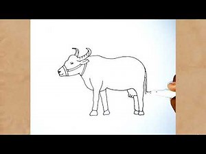 How to draw a buffalo step by Step||Viral drawing video 🙏🎨✍️|| Easy drawing