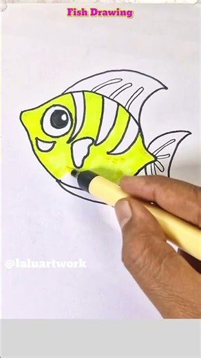 Simple Cartoon Fish Easy Method Drawing #fish #cartoon