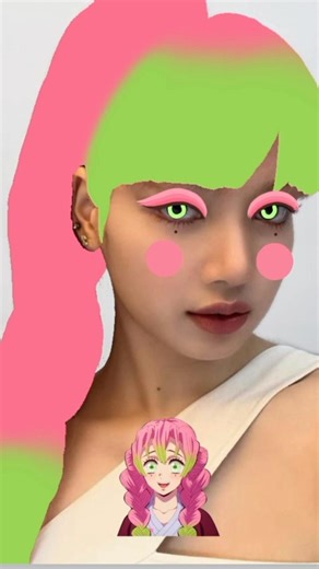 Demon Slayer mitsuri hair color in Lisa 😍 #blackpink #mitsuri #demonslayer #ibispaintx #lisa #edit