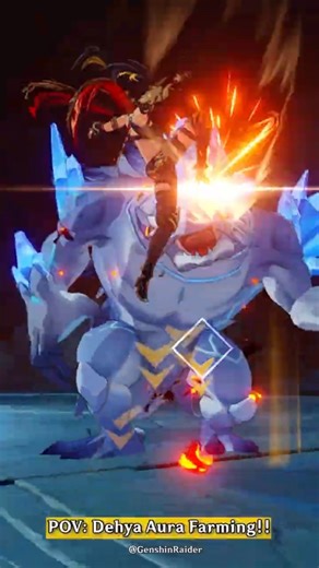 Dehya Pyro Farming🔥Vs 🥶Cryo Beast Giant🥶 #genshinimpact #genshinshorts #genshin