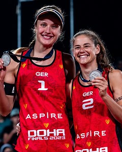 9.3K views · 1.5K reactions | Silver for Germany ! Congrats to Müller & Tillmann for winning the 賂 at the #BeachProTour Finals in Doha, Qatar.  Full match replays on VBTV. ☀️ #BeachProTourFinals #BeachVolleyball | Beach Volleyball World | Facebook