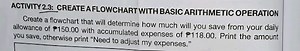 ACTIVITY 2.3: CREATE AFLOWCHART WITH BASIC ARITHMETIC OPERATION... | Filo