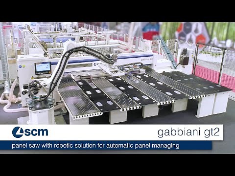 scm gabbiani gt2 - panel saw with robotic solution for automatic panel managing