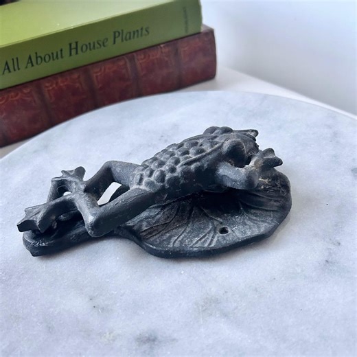 Cast Iron Frog Door Knocker on Lilypad - Etsy