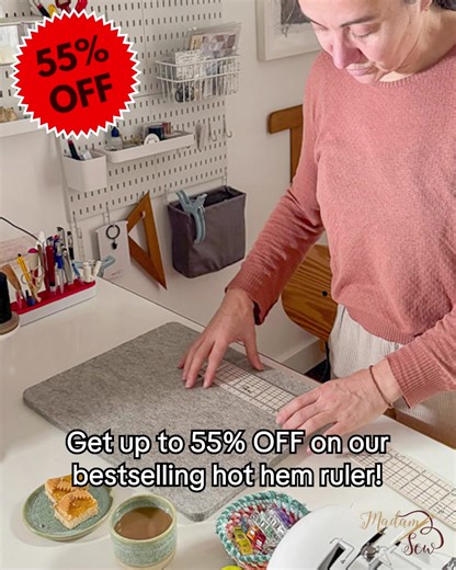 😣 Struggling to hem those jeans? Wrestling with long curtains? 👉 The wrong tools make it harder than it needs to be. 🌟 With Madam Sew’s Hot Hem Rulers, you’ll glide through any project — from quick cuffs to flowing drapes — with ease. And right now, they’re Up to 55% OFF in our Cuffs-to-Curtains Event! 💡 Why sewists love them: ✅ Finger-safe pressing — use your iron directly on the ruler! ✅ Crisp corners every time with clear 45° guides. ✅ Beginner-friendly but gives professional results. 🧵 