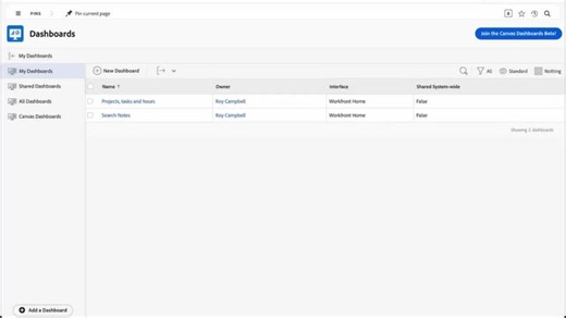 Create Canvas Dashboards and Reports | Adobe Workfront