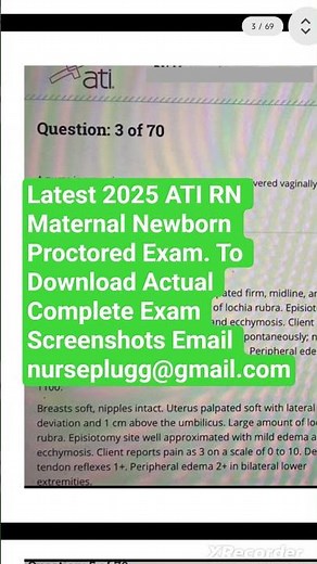 Latest 2025 ATI RN Maternal Newborn Proctored Exam with NGN All 70 Questions and Answers.