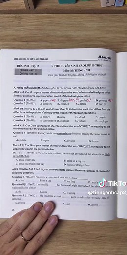Giải Đề Thi Tuyển Sinh Lớp 10 Tiếng Anh
