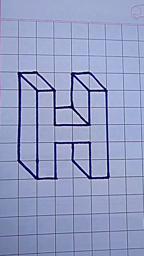 3D Letter H Drawing Tutorial