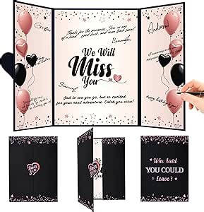 Roetyce Farewell Party Decorations Women, Black Pink We Will Miss You Guest Book Jumbo Card, Farewell Gift for Coworker Friends, Rose Gold Retirement Signature Board, Going Away Goodbye Party Supplies