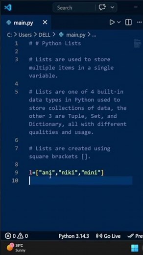 PYTHON : WORKING WITH LISTS PART1