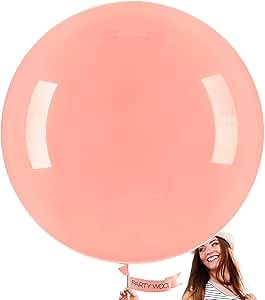 PartyWoo Pastel Orange Balloons 4 pcs 36 Inch Extra Large Big Jumbo Giant Baby Pale Light Peach Orange Pink Latex Helium Balloons for Baby Shower Gender Reveal Birthday Party Decorations Orange-Q02