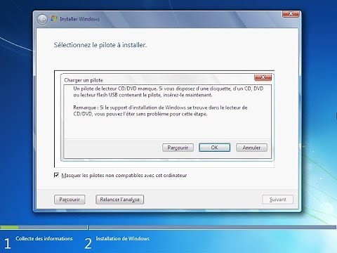 Installation Windows 7 - il manque des pilotes !!!