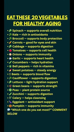 20 Vegetables You Should Eat for Healthy Aging (Start Eating These Today!)