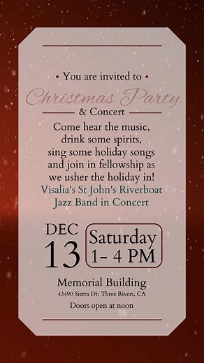 Christmas Party Invite | Sierra Traditional Jazz Club