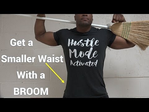 How to Make Your Waist Smaller With a Broom // Best Love Handle Exercise for Men & Women