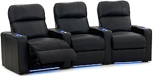 Octane Turbo XL700 3 Seater Curved Bonded Leather Home Theater Seating