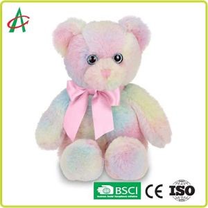 [Hot Item] Custom Rainbow Plush Cute Stuffed Animal Teddy Bear with Ribbon (12 inches)