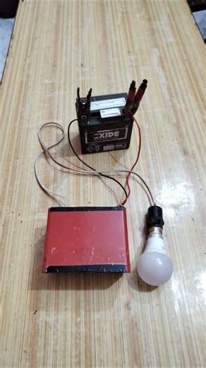 Running 9 watt led bulb using bike battery #shorts