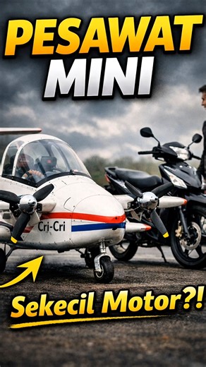 Pesawat Mini Bermesin Ganda?! Sekecil Motor 😱 #pesawatmini #teknologimasadepan #faktaunik #shorts