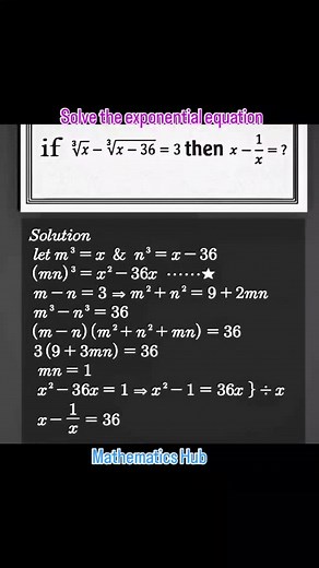 Solve the exponential equation | Mathematics Hub
