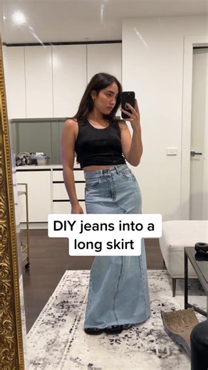 DIY Guide to Upcycle Jeans into a Long Denim Skirt