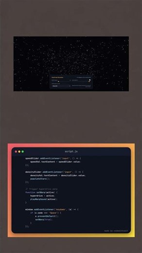 How to Make an Animated Starfield Background Effect in JS 💻 ⚡ 🔥