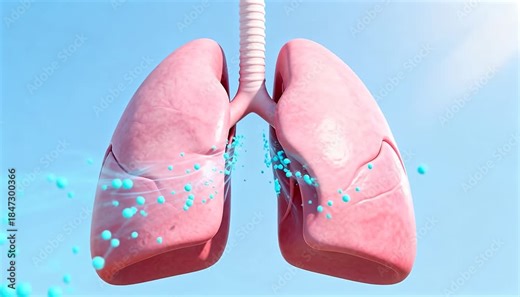 Understanding the human respiratory system with an animated visualization of the breathing process and lung.