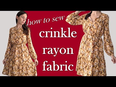 How to Sew with Crinkle Rayon Fabric | Sewing a Floral Rayon Spring Dress