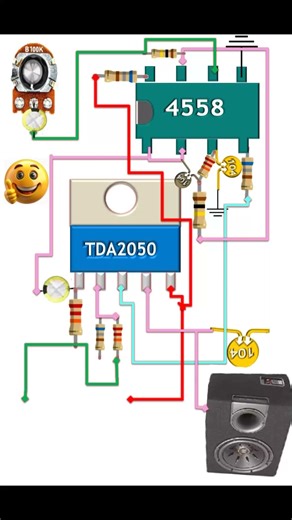 tda2050 subwoofer4558 circuit diagram#electronic