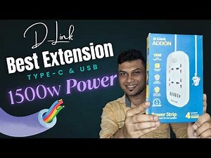 Best USB Port Extension Board | D-Link Power Strip with 4 Universal Sockets with Type-C Port