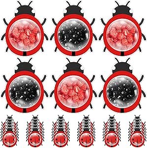 Motiskyy 30 Pack Ladybug Candy Cards with Clear Candy Domes Fillable Chocolate Holder Cards Gift for Ladybug Themed Birthday Party Supplies Red DIY Party Favors