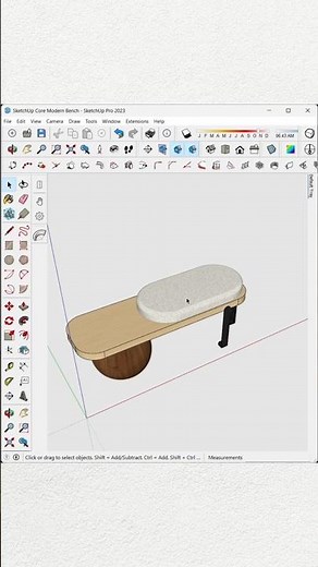 Modern Bench modeling in SketchUp #sketchup_core #sketchup