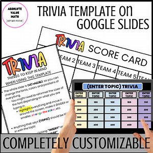 Digital Trivia Template | Editable Trivia Template | Middle School| High School
